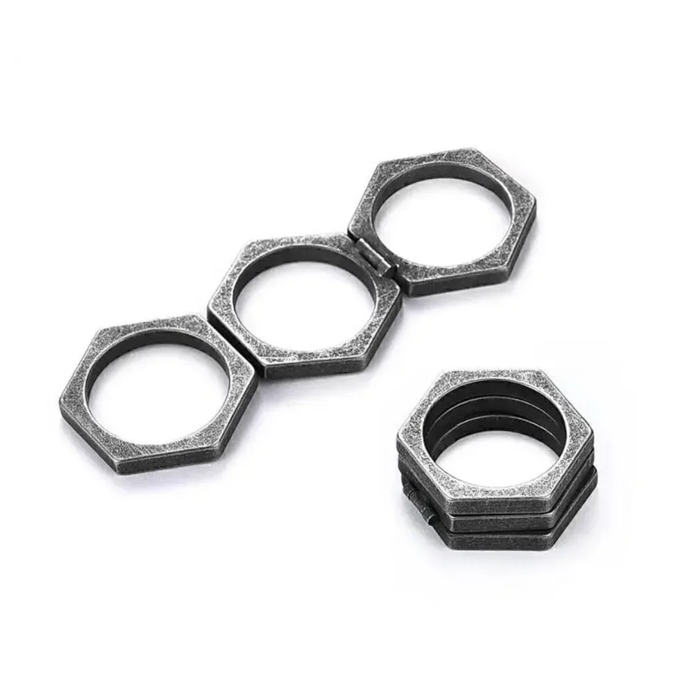 Geometric Tri Fold Ring
